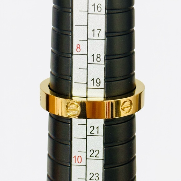 18K Gold Plated Gold Love Screw Ring Size 9 - Picture 5 of 5